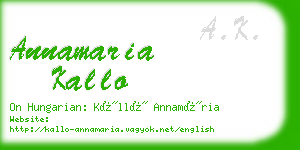 annamaria kallo business card